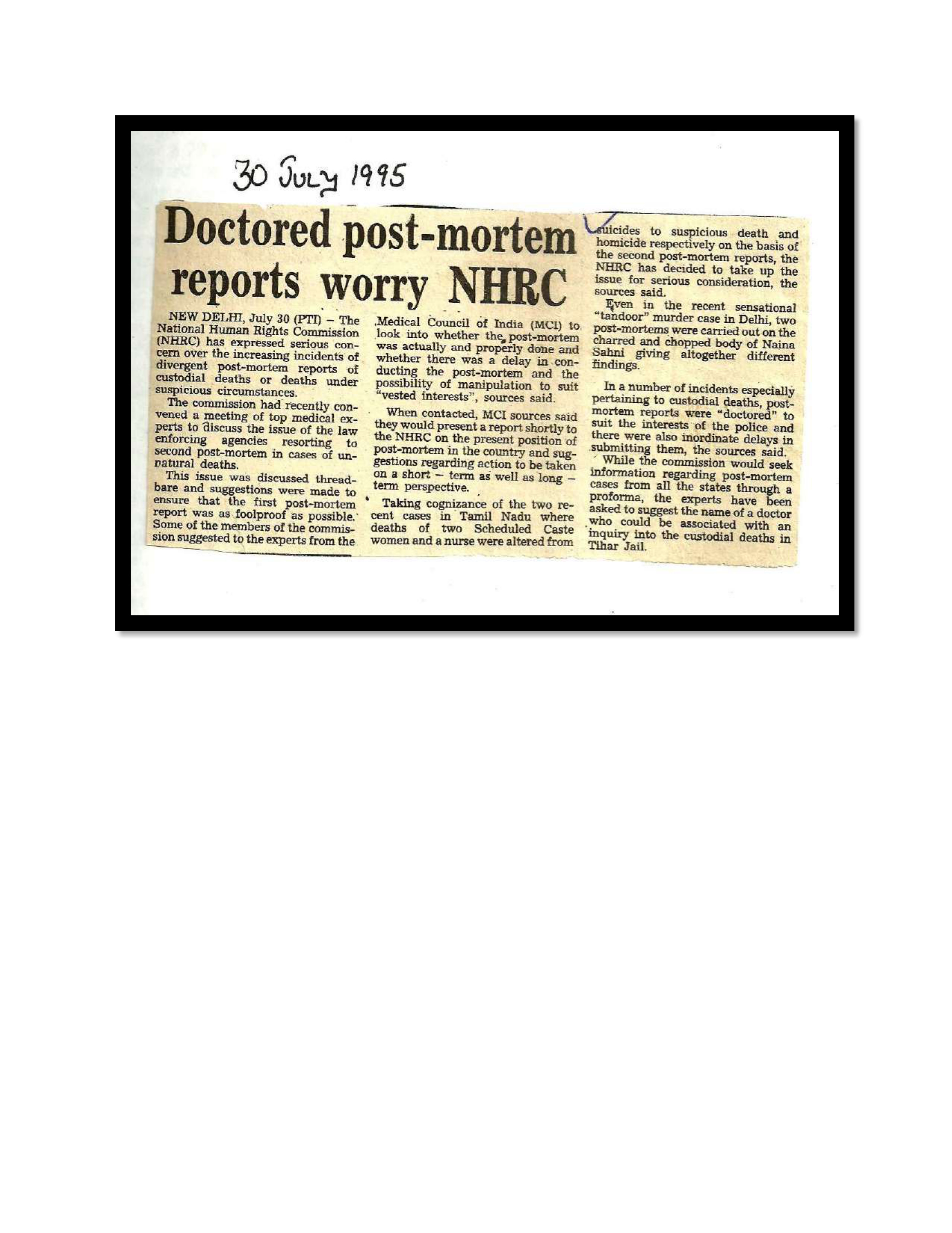 Jaswant Singh Khalra newspaper clipping page 51 — Punjab press archive