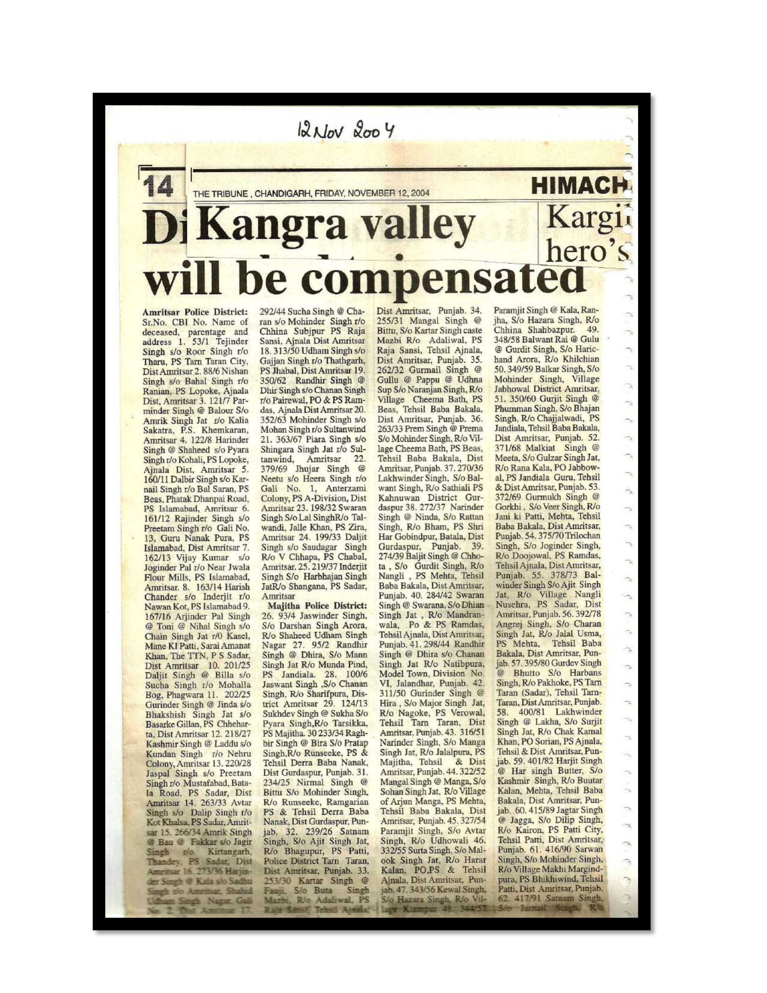 Jaswant Singh Khalra newspaper clipping page 143 — Punjab press archive