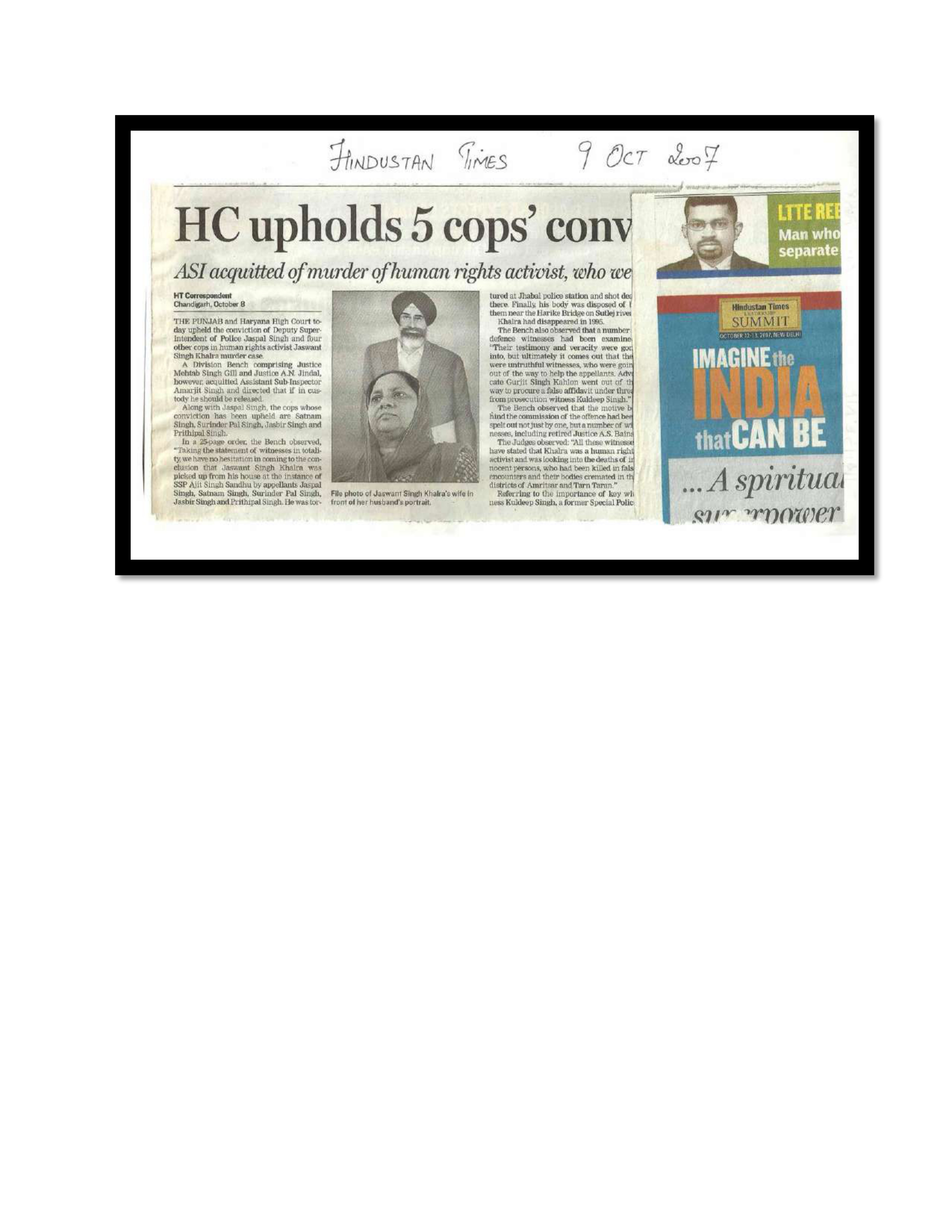 Jaswant Singh Khalra newspaper clipping page 173 — Punjab press archive