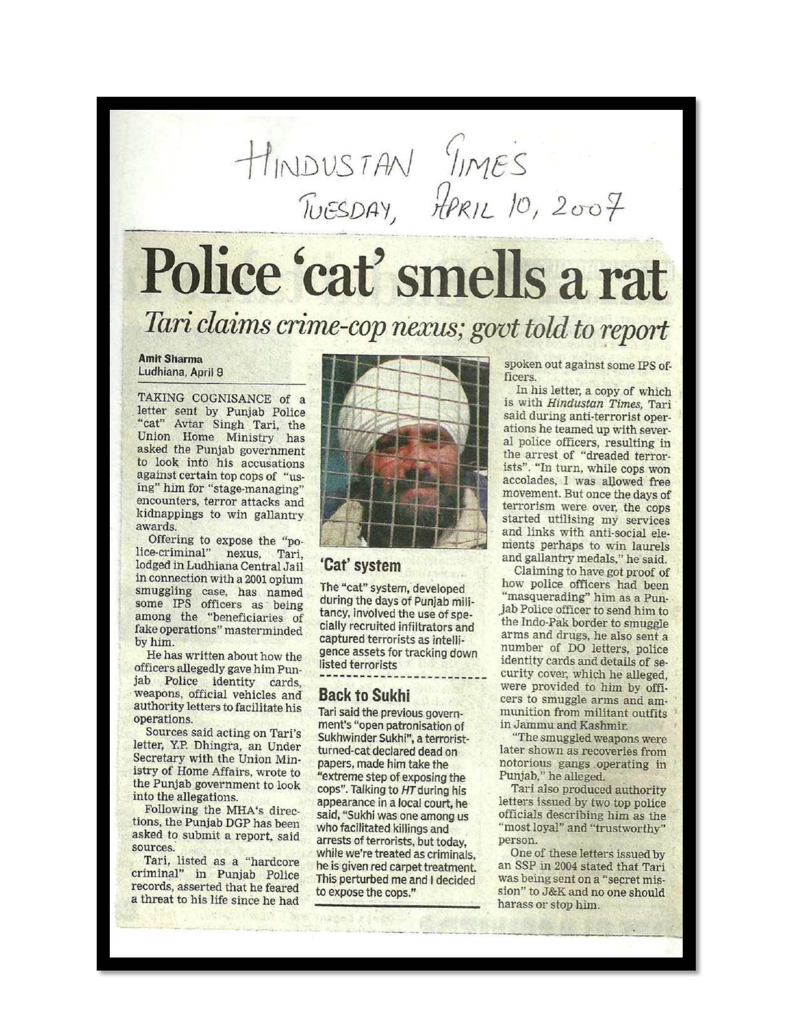 Jaswant Singh Khalra newspaper clipping page 188 — Punjab press archive